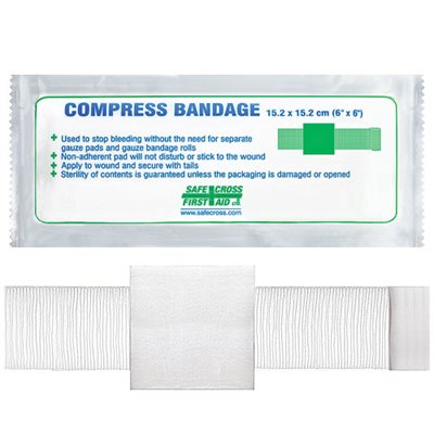 Bandage compressif stérile, extensible 6 pi