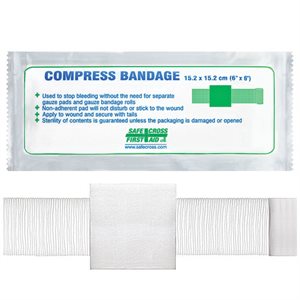 Bandage compressif stérile, extensible 6 pi