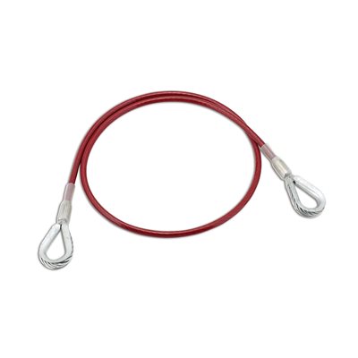 Câble Acier PVC Rouge 4 pieds avec 2 Loupes