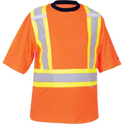 T-shirt orange 100% coton manches courtes Large